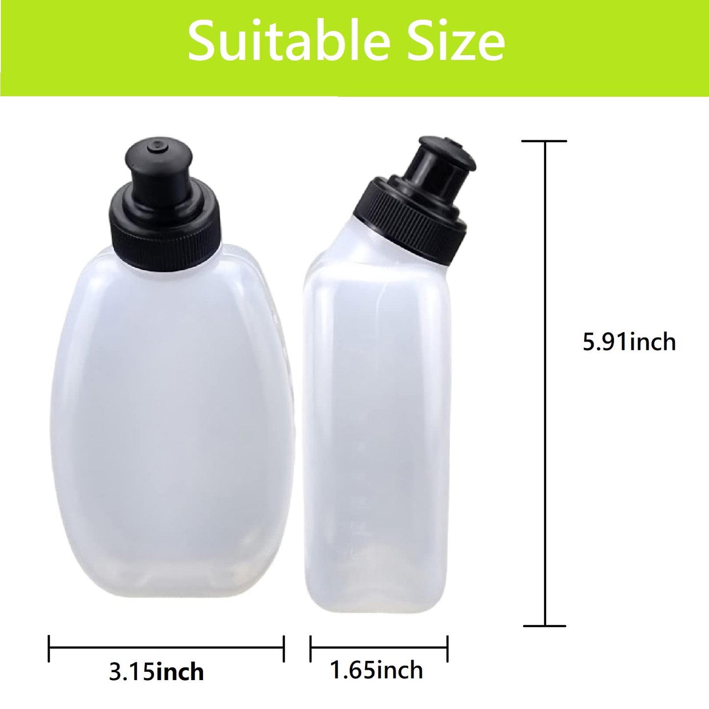 2x10oz BPA-Free Water Bottles for the Running Hydration Belt, Fuel Belts Replacement Bottle Set for Marathon Walking Hiking Cycling Trail Skiing（2 Pack）