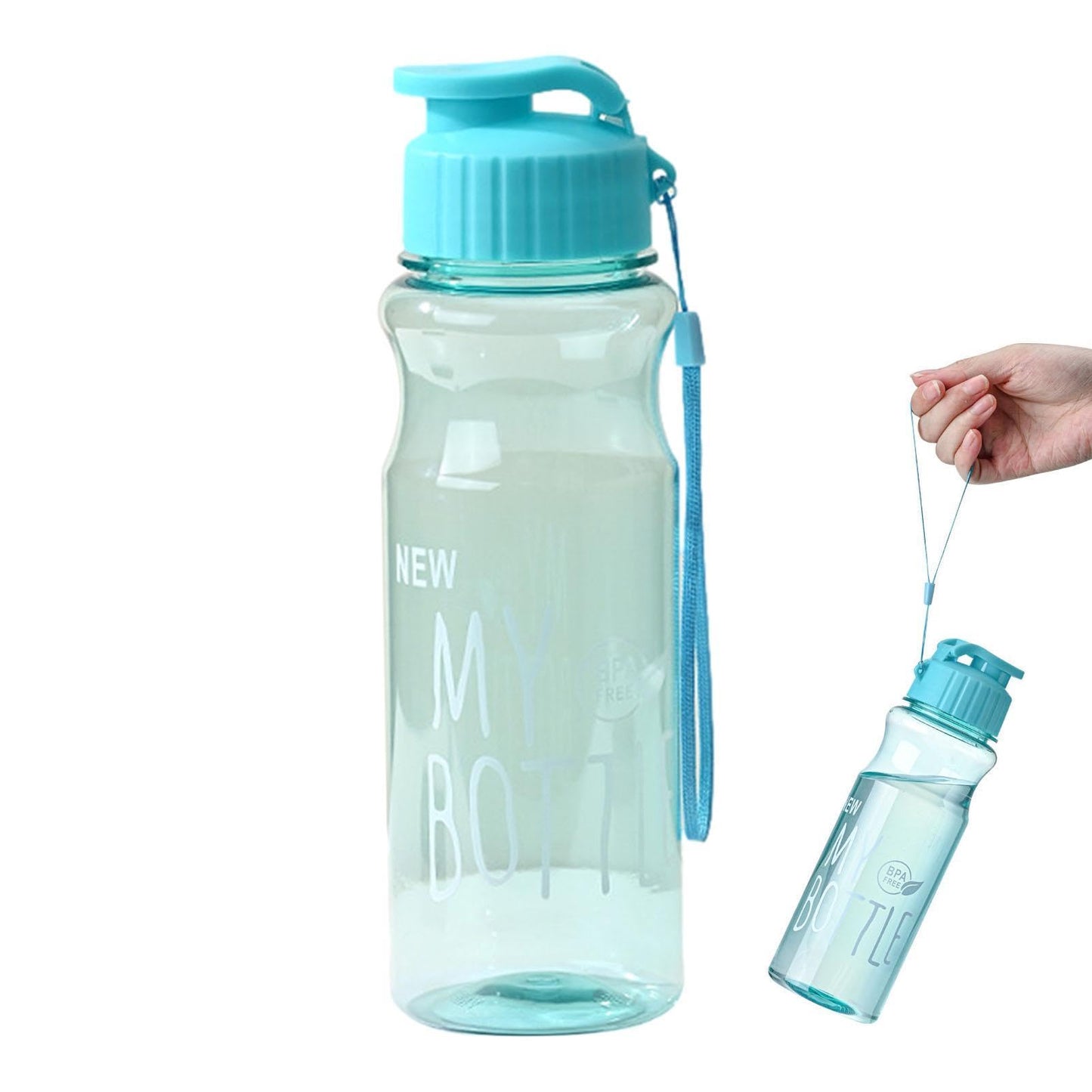 Sports Water Bottle - 500ml Gym Water Bottle | BPA Free Sport Drinks Jug with Portable Rope Design | Leak-Proof Cycling Water Bottle for Workout, Travelling, Hiking, SROXHW5TZSFPAM6G