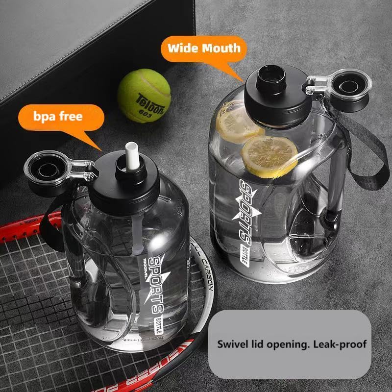 Liquid Sports Water Bottle with Strap and Handle for Running Cycling Hiking Swimming Beach Camping Gym Fitness Yoga Weightlifting, Black, FD9E336