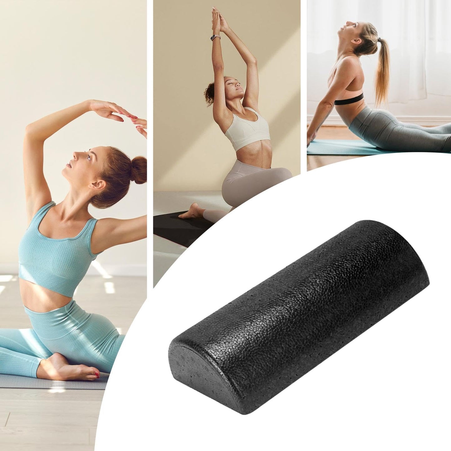 Fitness Roller Foam | Back Firm Foam Roller | Half-Round Back Stretching and Yoga Roller | Workout Roller for Physical Relief and Muscle Recovery